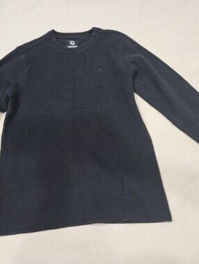 Akademiks Men's Navy Black Waffle Crewneck Pullover